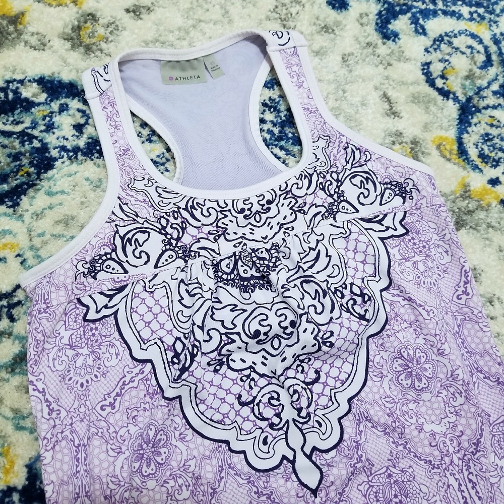 Athleta Racerback Tinker Top Cinch Hem Purple XS - Picture 3 of 7